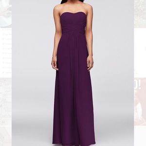 plum strapless gown